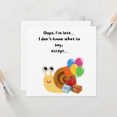 キュートカタツムリおもしろいハッピーベレーテッド誕生日 カード (正面/裏面インサイチュ)