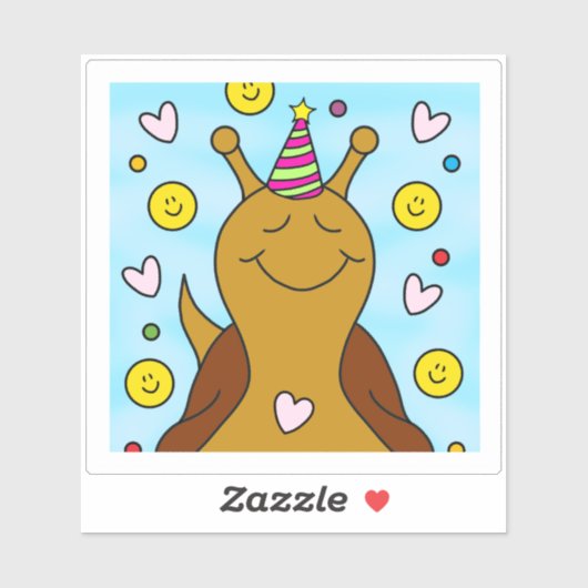 キュートカタツムリスイートリトル誕生日 | ビニル シール (シート)