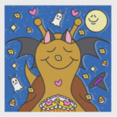 キュートカタツムリハッピーハローウィンこうもりビニル シール (正面)