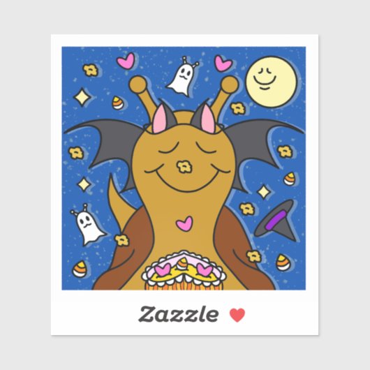 キュートカタツムリハッピーハローウィンこうもりビニル シール (シート)