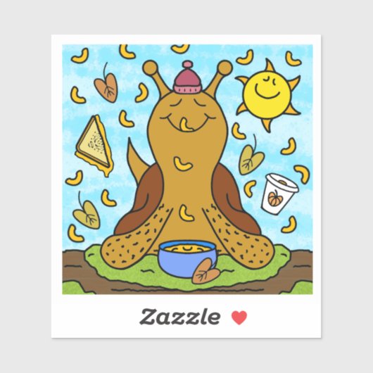 キュートカタツムリ心地よいフードハッピー秋ビニル シール (シート)