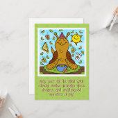 キュートカタツムリ心地よいフードハッピー秋 カード (正面/裏面インサイチュ)