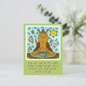 キュートカタツムリ心地よいフードハッピー秋 ポストカード (スタンド正面)