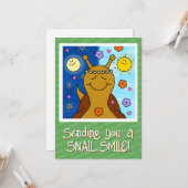 キュートカタツムリ春Equinox恵み | あいさつ カード (正面/裏面インサイチュ)