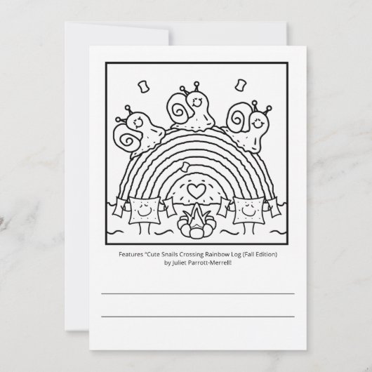 キュートカタツムレインボログ秋着色 カード (裏面)