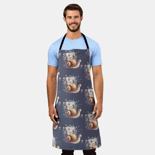 キュートカタニルメールフローラパステルイラストレーション エプロン (着用した状態)