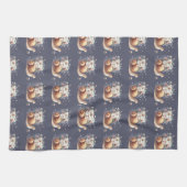 キュートカタニルメールフローラパステルイラストレーション キッチンタオル (横)