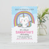 キュートカチコーンキャットユニコーンティーパーティー 招待状 (スタンド正面)