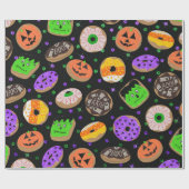 キュートカッコいいグリッター紙吹雪ドーナツHalloween ラッピングペーパー (フラット)