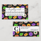 キュートカッコいいグリッター紙吹雪ドーナツHalloween ロイヤリティカード (正面/裏面)