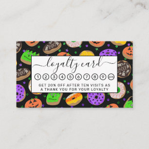 キュートカッコいいグリッター紙吹雪ドーナツHalloween ロイヤリティカード