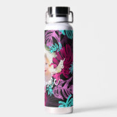 キュートカッコいい熱帯 |写真カスタムとスクリプトの文字 ウォーターボトル (背面)