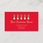 キュートカッティ赤い緑モダン黄 名刺 (裏面)