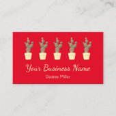 キュートカッティ赤い緑モダン黄 名刺 (正面)