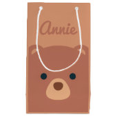 キュートカッドリーブラウンベア名前をカスタムする|抱き枕 スモールペーパーバッグ (正面)