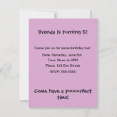 キュートカップケーキキティキャットフェアリー誕生日招待状 招待状 (裏面)