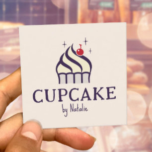キュートカップケーキペストリーシェフホームメイドベーカリー スクエア名刺
