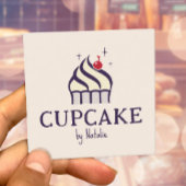 キュートカップケーキペストリーシェフホームメイドベーカリー スクエア名刺