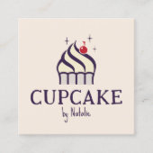 キュートカップケーキペストリーシェフホームメイドベーカリー スクエア名刺 (正面)