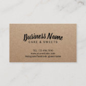 キュートカップケーキペストリーベーカリークラフトロイヤリティリワード ロイヤリティカード (裏面)