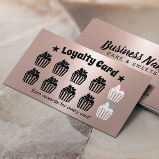 キュートカップケーキペストリーベーカリーバラ金ゴールドロイヤリティ ロイヤリティカード