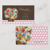 キュートカップケーキ春の花ベーカリー名刺 名刺 (正面/裏面)