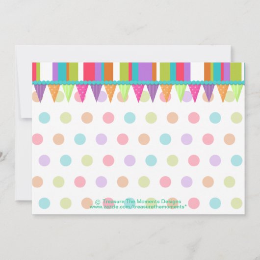 キュートカップケーキ誕生日招待状[5] 招待状 (裏面)