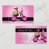 キュートカップケーキ&ドッグズゼブラスクーターウーマン 名刺 (正面/裏面)