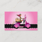 キュートカップケーキ&ドッグズゼブラスクーターウーマン 名刺 (正面)