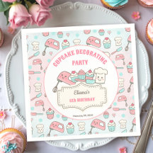 キュートカップケ飾ーキのパーティーベーキングガール誕生日