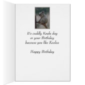 キュートカドリーコアラベアーアニマルおもしろい誕生日 (内側 (右))