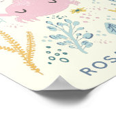 キュートカニアンダーウォーターシェルズパステル名前をカスタムする ポスター (角)