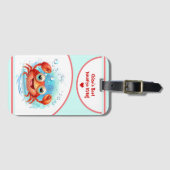 キュートカニサマーバケーションカスタム文字ガール ラゲッジタグ (正面横)