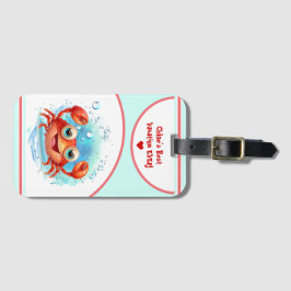 キュートカニサマーバケーションカスタム文字ガール ラゲッジタグ