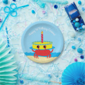 キュートカニビーチ1st誕生日パーティー ペーパープレート (パーティー)