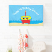 キュートカニビーチ1st誕生日パーティー 横断幕 (インサイチュ)