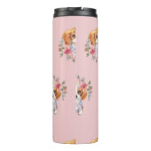 キュートカバリエールキングチャールズスパニエル犬ドッグアンドフラワーズ タンブラー (裏面)