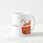 キュートカピバラクリスマスホリデー名前をカスタムする コーヒーマグカップ (正面右)