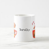 キュートカピバラクリスマスホリデー名前をカスタムする コーヒーマグカップ (中央)