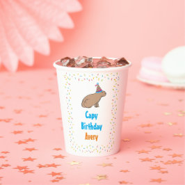 キュートカピバラスカラフルキッズレインフォレスト誕生日 紙コップ
