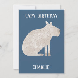 キュートカピバラパーソナライズされた誕生日 シーズンカード