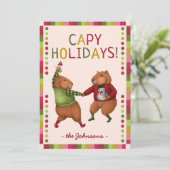 キュートカピバラプンケイピーホリデーズクリスマスカード シーズンカード (スタンド正面)