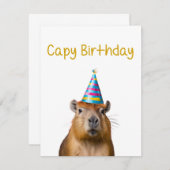キュートカピバラ動物誕生日カード (正面/裏面)