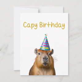 キュートカピバラ動物誕生日カード
