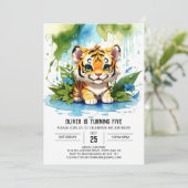 キュートカブズジャングルボーイ誕生日招待状 招待状 (スタンド正面)