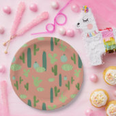 キュートカボスピーチ&グリーン ペーパープレート (パーティー)