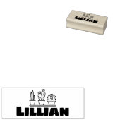 キュートカボス多肉株グラフィック名前をカスタムする文字 ラバースタンプ (押印)