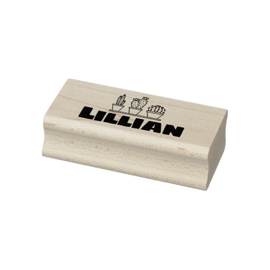 キュートカボス多肉株グラフィック名前をカスタムする文字 ラバースタンプ (スタンプ)