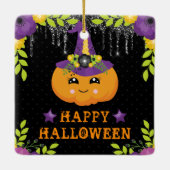 キュートカボチャフローラハッピーハローウィン セラミックオーナメント (裏面)