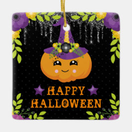 キュートカボチャフローラハッピーハローウィン セラミックオーナメント